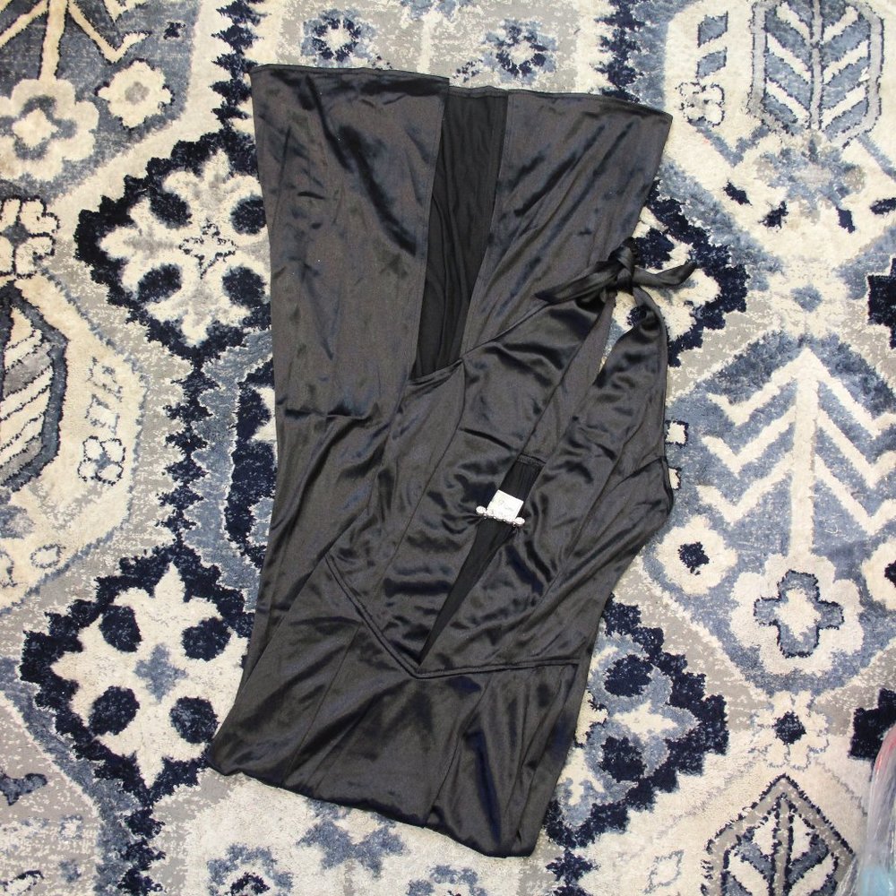 classic satin evening gown